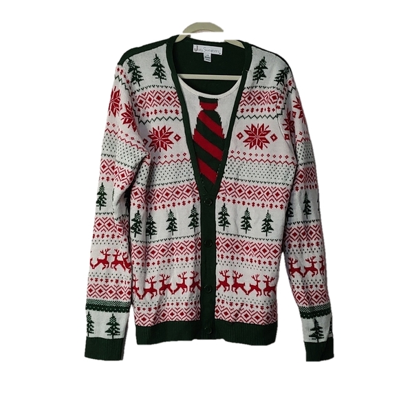Jolly Sweaters Faux Necktie Sweater Size L - Picture 1 of 4